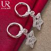 925 Sterling Silver Star Shaped Pendant Piercing Earrings Fashionable Wedding Jewelry