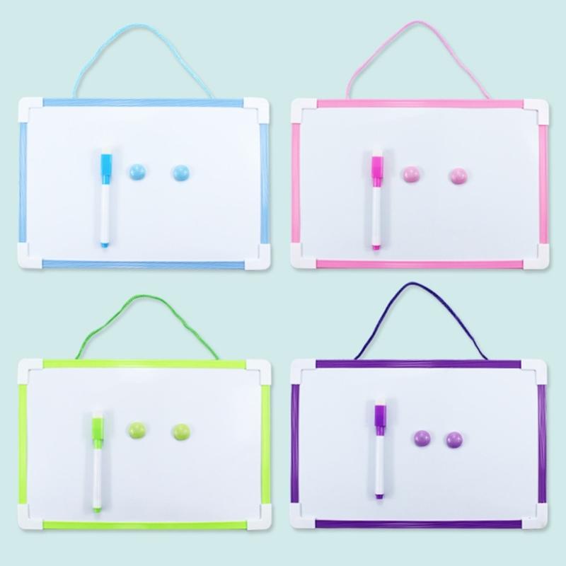 Magnetic Whiteboard with Marker and Magnets Set, Double-Sided Erasable Whiteboard Kids Drawing Board Hanging Memo Board