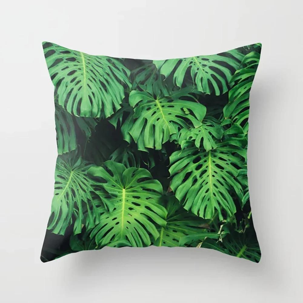 Green Plant Leaf Pillowcase Car Ornaments Office Living Room Home Pillowcase