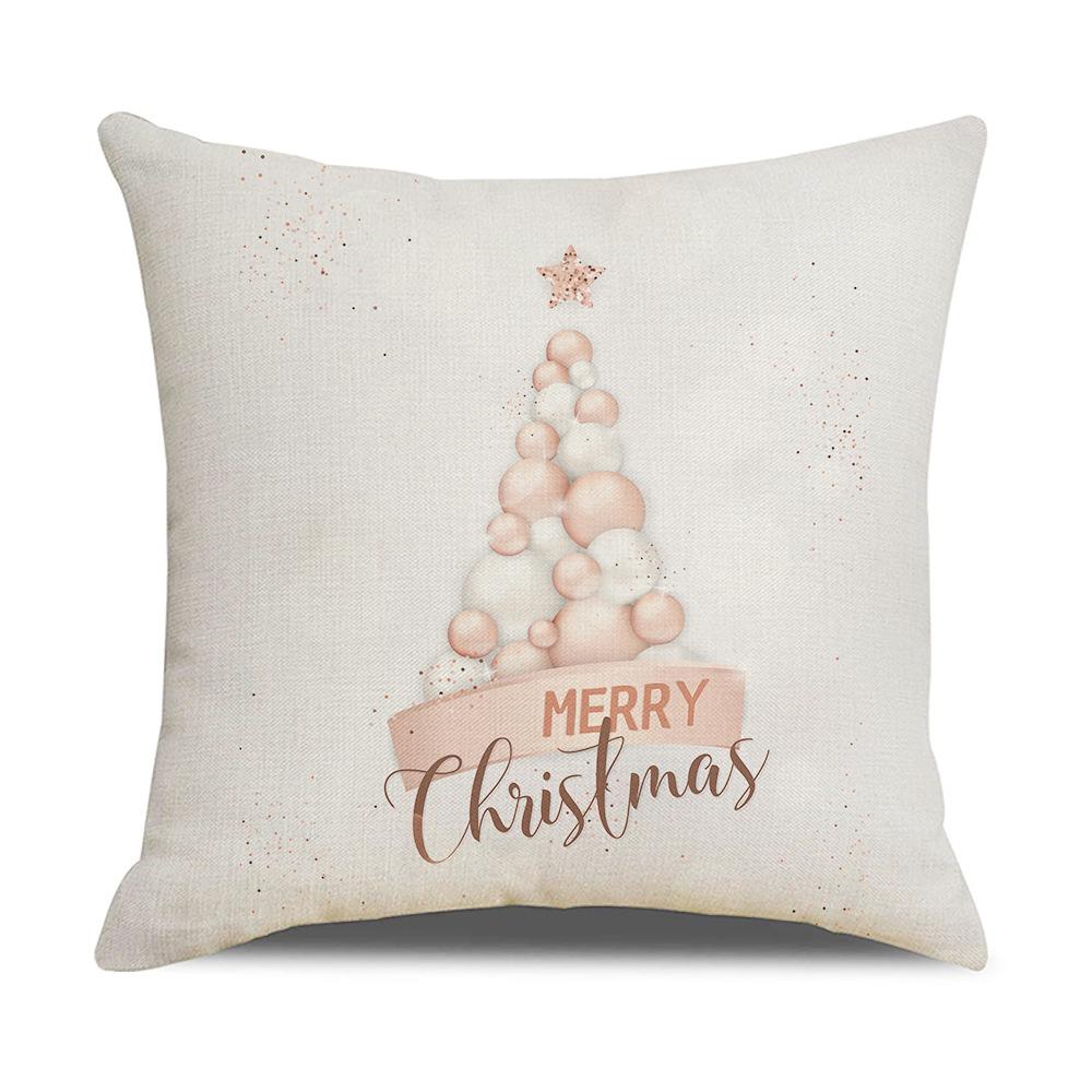 New Home Furnishings Christmas Linen Pillowcase Cartoon Christmas Tree Sofa Cushion Cover Pillow Cover