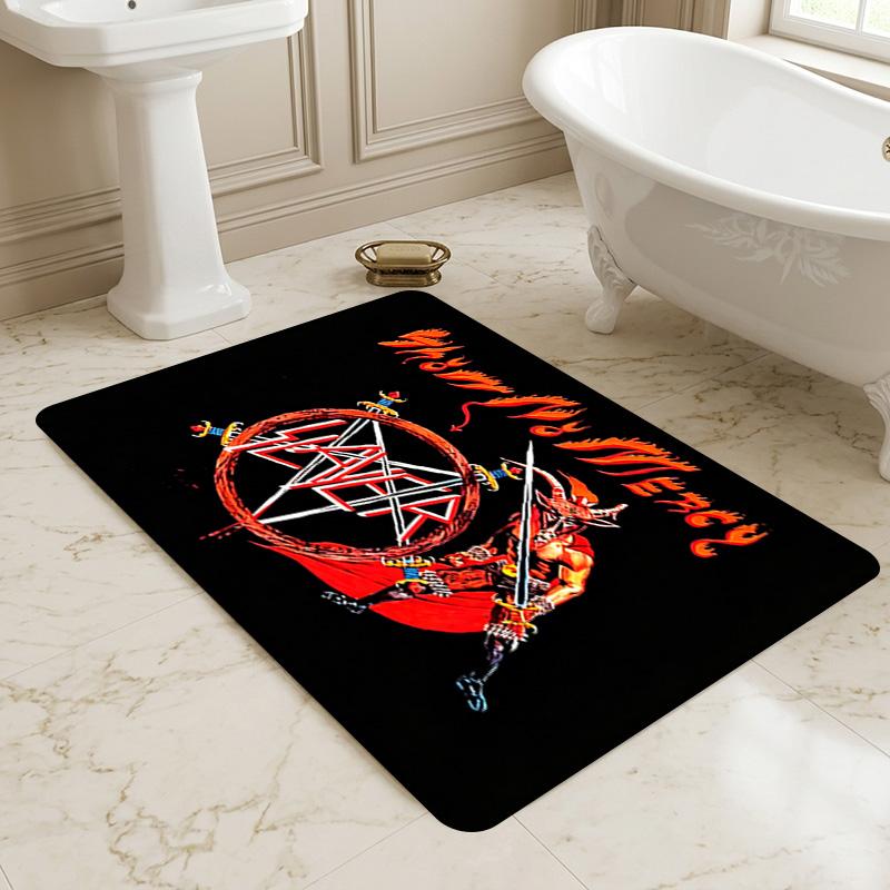 Slayer Logo Living Room Nonslip Area Rug Soft Carpet For Bedroom Game Playroom Sofa Office Home Decor Doormat Christmas Gift C9261934