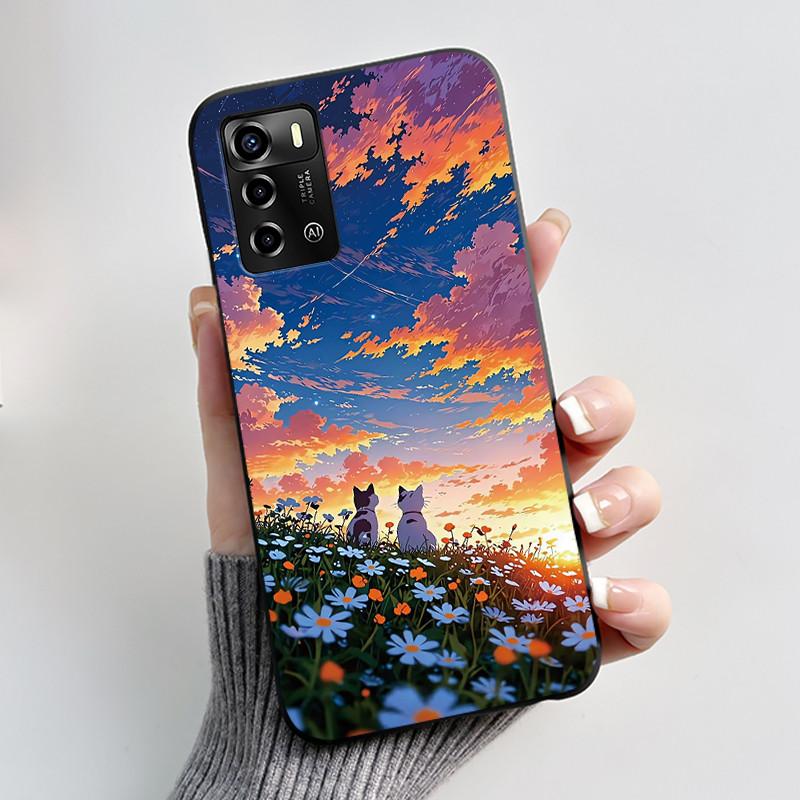 Casing For ZTE Blade V40 Vita 8045/A72 4G Case Luxury Dragon Cute Cool Boys Girls Black Matte Soft TPU Silicone Shell Back Cover