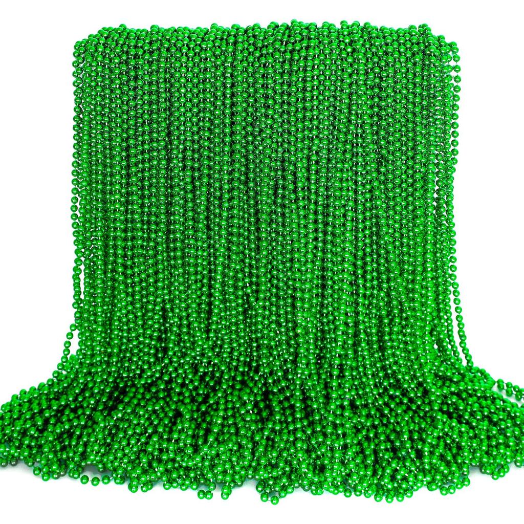 100pcs Mardi Gras Beads, Green Purple Gold Metallic Mardi Gras Beads Necklaces Accessories Bulk, Mardi Gras Carnival Beads Neckl