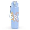 1PC GAOA Gradient Letter 750ml Color Plastic Sports Water Bottle Leakproof Flip Straw Lid Suitable for Sports Office Home Use