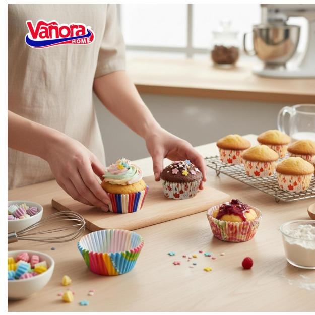 50-Pack Paper Muffin Cups 7x3cm Baking Cups Muffin Liners Disposable Baking Accessories Cake Molds Baking Tools