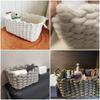 Nordic Style Handmade Cotton Rope Woven Storage Basket Sundries Clothing Cosmetic Organizer Book Toy Desktop Storages