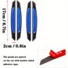 3D Super Red Reflective Stickers Black Real Carbon Fiber Strips Car Side Door Edge Bumper Anti-Scratch Protection Guards Trim Stickers Universal