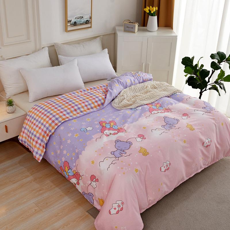 Cotton Quilt Cover Plus Size Double Comfortable Quilt Cover Cartoon Single Quilt Cover Bedding