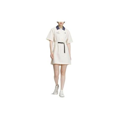 Originals X Nagaba Collaboration Logo Casual Waist-Defined Polo Sport Breathable Short Sleeve Dress Women Dresses White IS0625