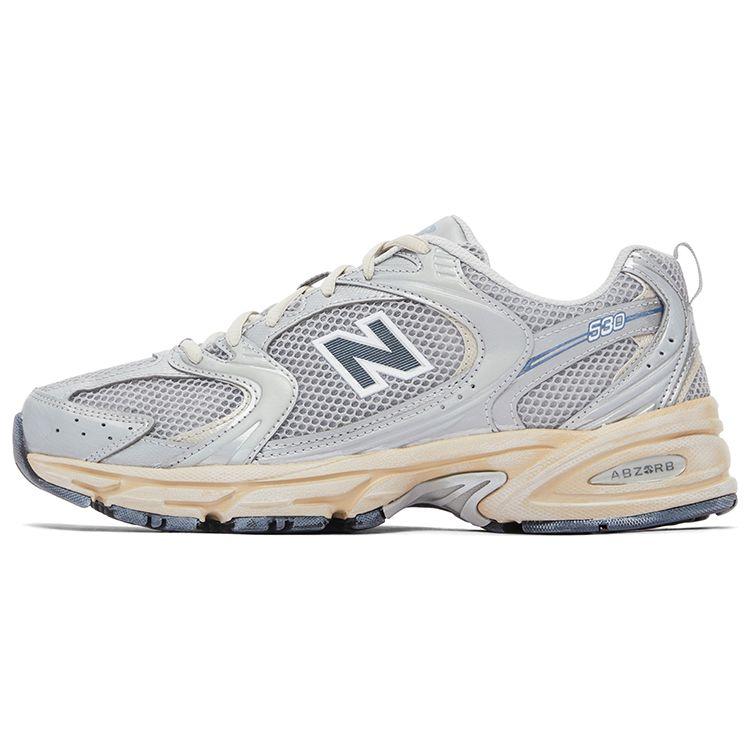 New Balance 530 Silver Moonbeam Distressed Unisex Sneakers Hvit Sølv-Metallisk MR530VS