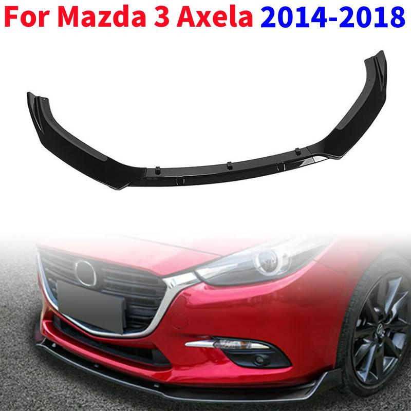Car Front Bumper Lip Body Kit Lower Splitter Body Kit For Mazda 3 Axela 2014-2018 Glossy Black