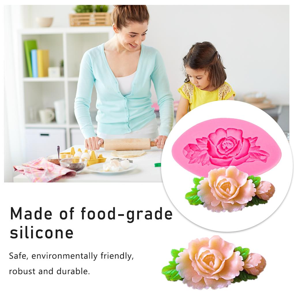 Rose Cupcake Topper Fondant Molds DIY Chocolate Silicone Mould Home Bakery Reusable Cake Decorating Tool Kitchen Accessories