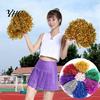 Hand Flowers 2Pcs Metallic Cheerleader Pompoms with Non-Slip Handle Non-slip Pom Poms Sports Events Dancing Atmosphere Props Plastic