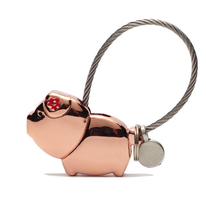

Car Key Chain Lovely Pig Kiss Couple Keychain For Lovers Gift Car Key Ring Key Car Keychain рожевий колір золота