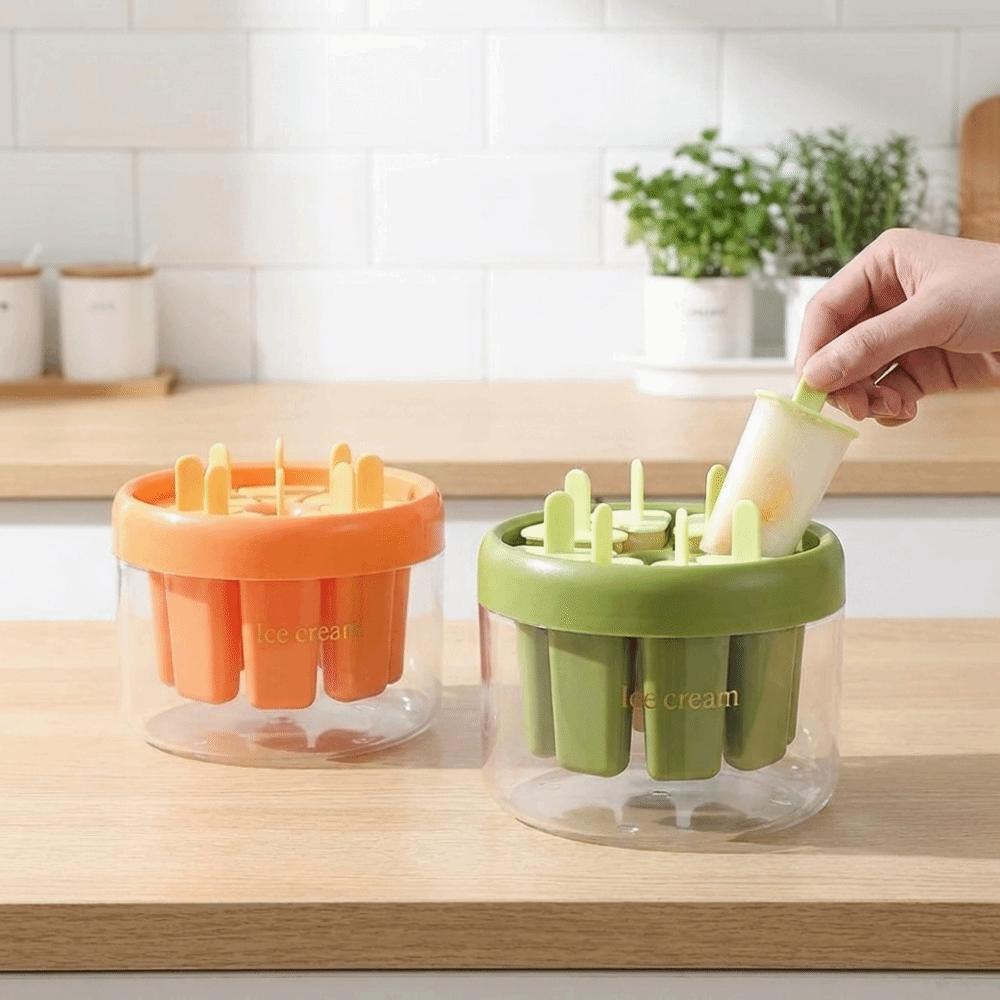 Plastic Ice Pops Mold Homemade Ice Cube Tray Durable 8 Hole Ice Cream Mold  Kitchen