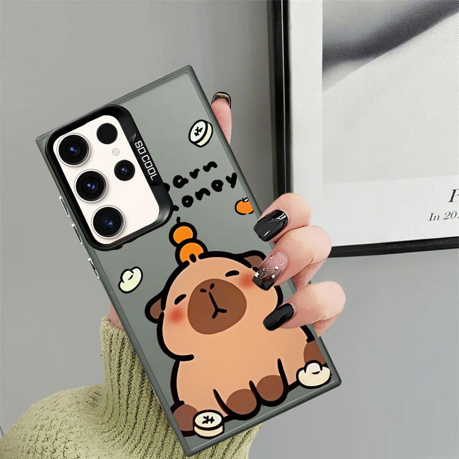 Cute Capibala Phone Case for Samsung Galaxy S21 S25 S23 S24 FE S22 Ultra S24Ultra S20 FE Note 20 Ultra S25Plus Soft Shell