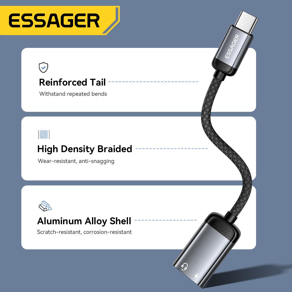 Essager Type-C To Lightning Audio Adapter Cable USB-C Female to Lightning Male OTG Converter for iPhone 16 iPad Pro MacBook Air 3