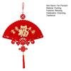 Chinese New Year Decoration Red Fu Character 3D Fan Shaped Hanging Pendant with Tassel for Spring Festival Wall Window Decor