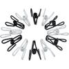 20 Pcs 2 Inch Black and White Chip Clips, PVC Coating High Elasticity Strength Steel Clothes P, Food Clips and Bag Clips
