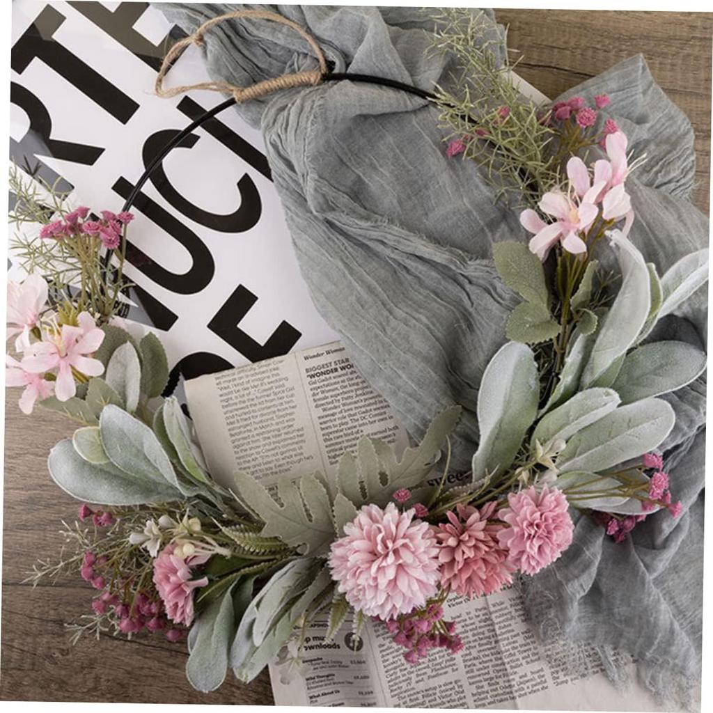 Zerodeko Door Wreath Garland Hoop Indoor Plants Artificial Garland Anthurium The Flowers Iron Metal Hoop Wreath Front Door Hoop Wreath