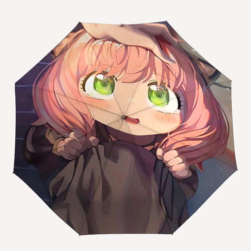 1pc Cat Ear Hooded Umbrella Automatic Opening/Closing, Foldable Design, Outdoor, Festival Gift for Fans, Travel & Daily Use.C002