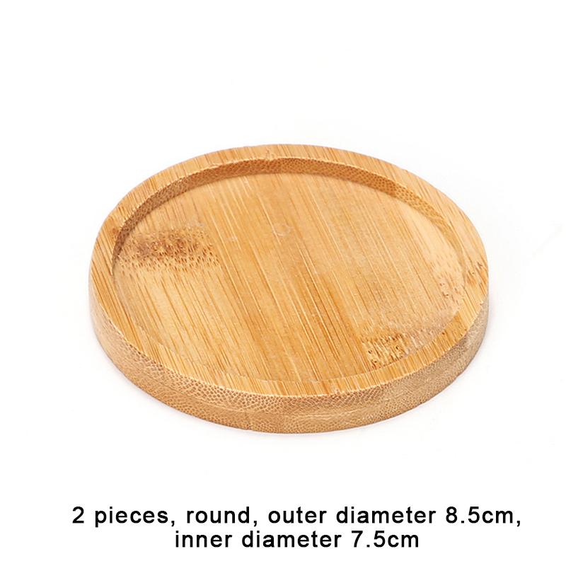 Einfacher Stil Hausdekoration Sukkulenten Bonsai Halter Runde Quadratische Blumentopf Basis Bambus Holz Tablett