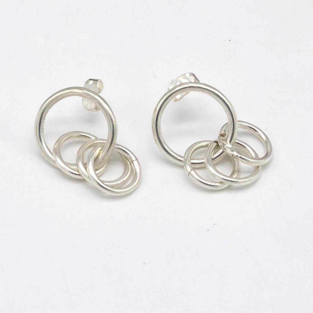 925 Silver Minimalist Earrings , Handmade Geometric Sterling Silver Jewelry, Unique Mothers Day Gift For Mom From Daughter