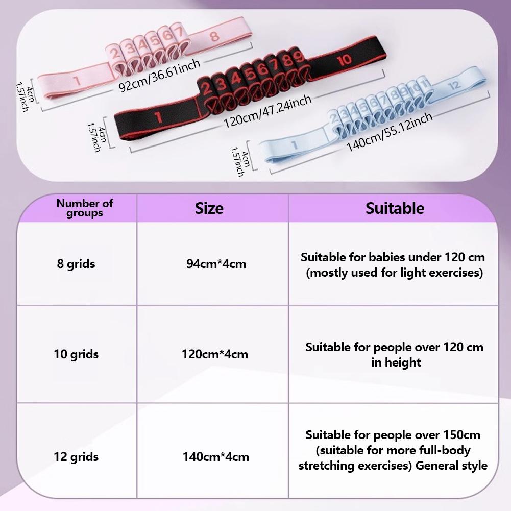 Children's Dance Elastic Band Digital Section for Stretching Resistance Belt Exercise Gymnastics Girls Rubber Band for Training