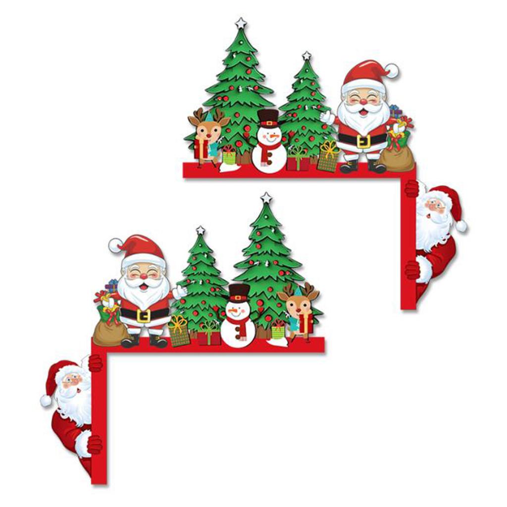 2 Pcs Christmas Gingerbread Man Wooden Door Frame Decor Christmas Gingerbread Man Candy Door Toppers for Front Indoor Outdoor