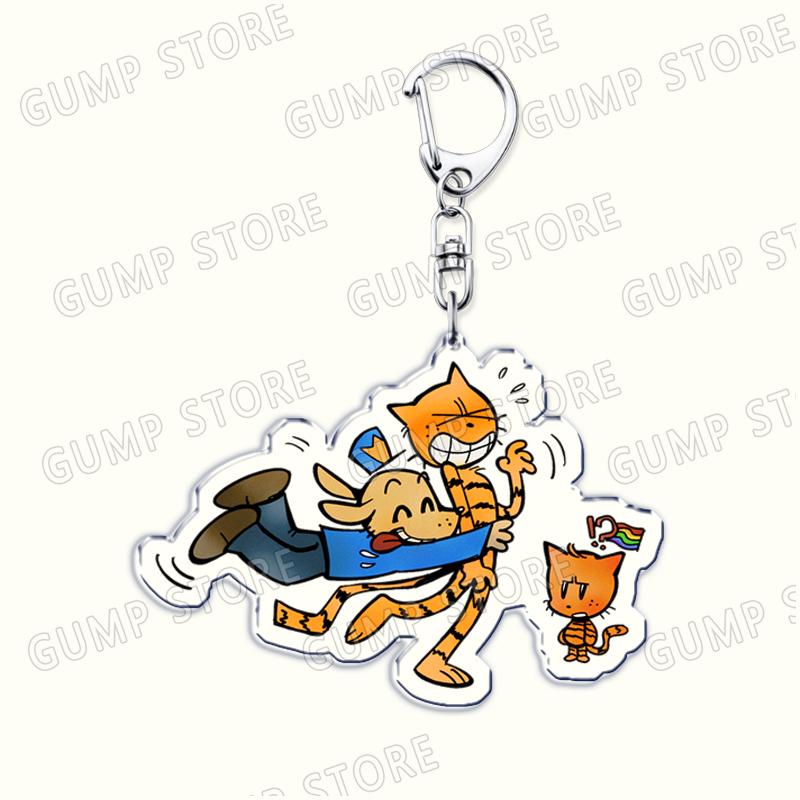 

Popular Cartoon Dog Man and Cat Keychains for Accessories Women Bag Keyrings Jewelry Anime Fans Kids Children Gifts