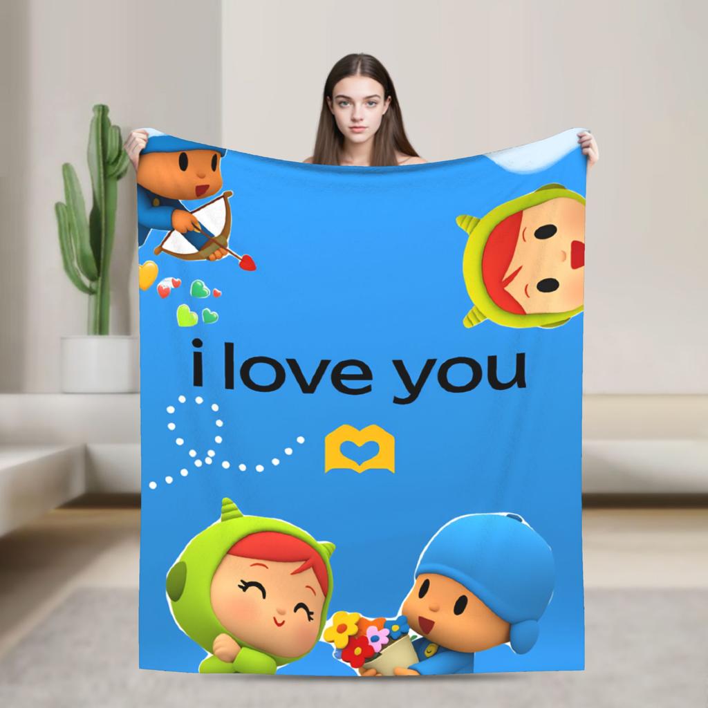 Coperta Super Morbida da Viaggio P-POCOYO Elly Coperta Plaid Copriletto in Flanella per Soggiorno Copridivano Originale