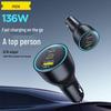 PISEN 136W Super Fast Car Charger for Apple Devices, Car Cigarette Lighter Converter Head USB Charger