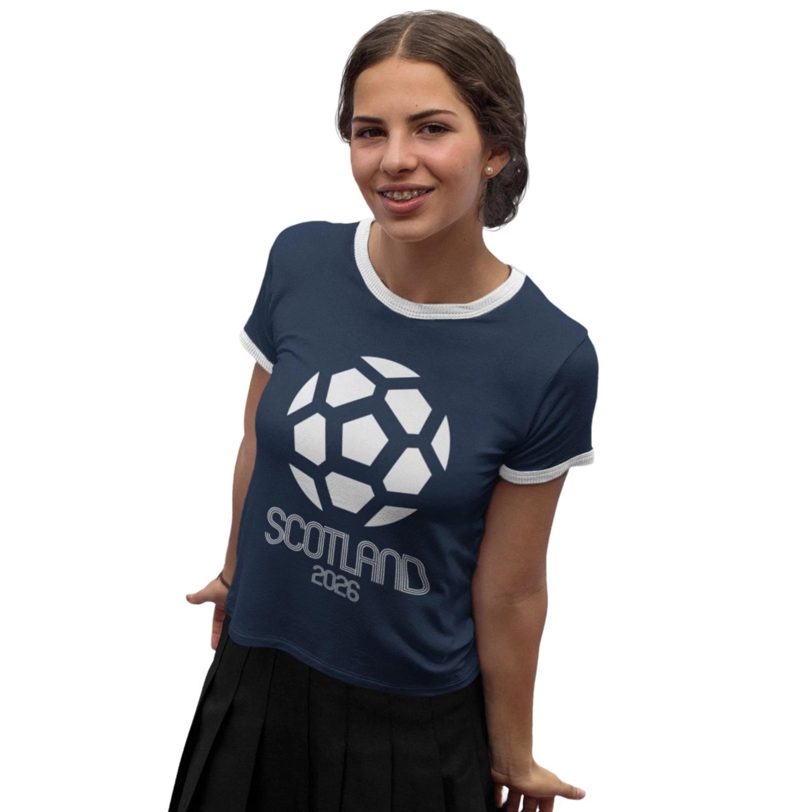 Scotland 2026 International Football Fan Print Ringer T-Shirt Birthday Gift XL