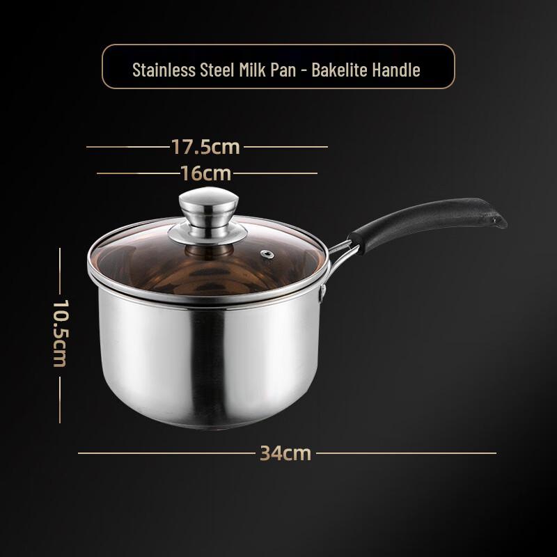 Wutuo Stainless Steel Milk Pot with Glass Lid