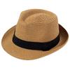 Summer sunscreen hat top hat men's and women's outdoor sunshade straw hat straw jazz hat crimped hat