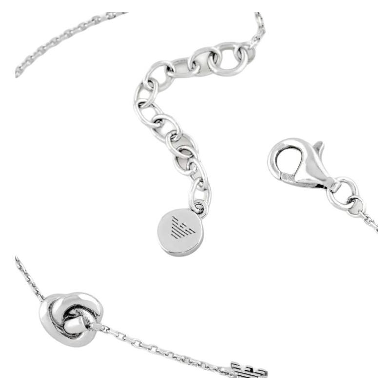 Emporio Armani three-dimensional rope eagle logo thin lobster clasp silver bracelet women's silver Silver Basic Packaging-Brand Original Box