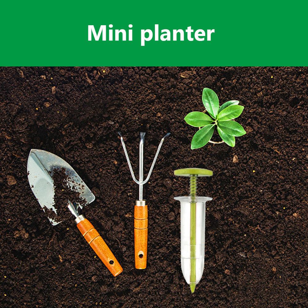Handheld Seed Planter 5 Different Settings Plant Seed Sower with 2 Transplanting Tools Small Seed Spreader Gardening Supplies