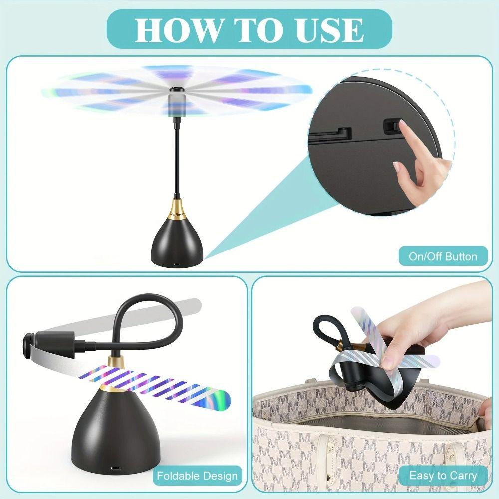 Diseño Recargable Ventilador Repelente de Insectos Recargable Actividades al Aire Libre
