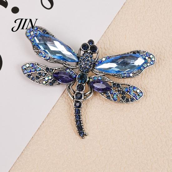 Secure Clasp Brooch Dragonfly Brooch, Sparkling Rhinestones Lapel Pin with Strong Buckle Everyday Wear Design, Electroplating Anti-Oxidation