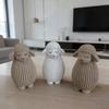 3D Printed Sheep Statue Small Sheep Figurine with Ribbed Texture Decorative Lamb Tabletop Ornament for Desk Bedside Home Decor