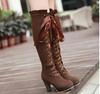 Cizme Dama Pantofi Rock Femeie Sexy Cizme Peste Genunchi Tocuri Înalte Sexy cu Șireturi Saboți cu Platformă Vârf Rotund Designer de Lux Dama Femei