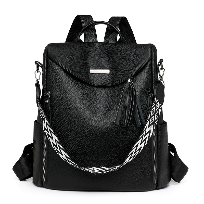 PU Rucksack Große Kapazität Handtasche Quaste Damen Multifunktionale Umhängetasche