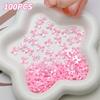 100 Pcs Nail Art Decorations Clear Transparent Bow Colorful Ice Transparent Resin Rhinestones For DIY Manicure Phone Case And Craft Decoration