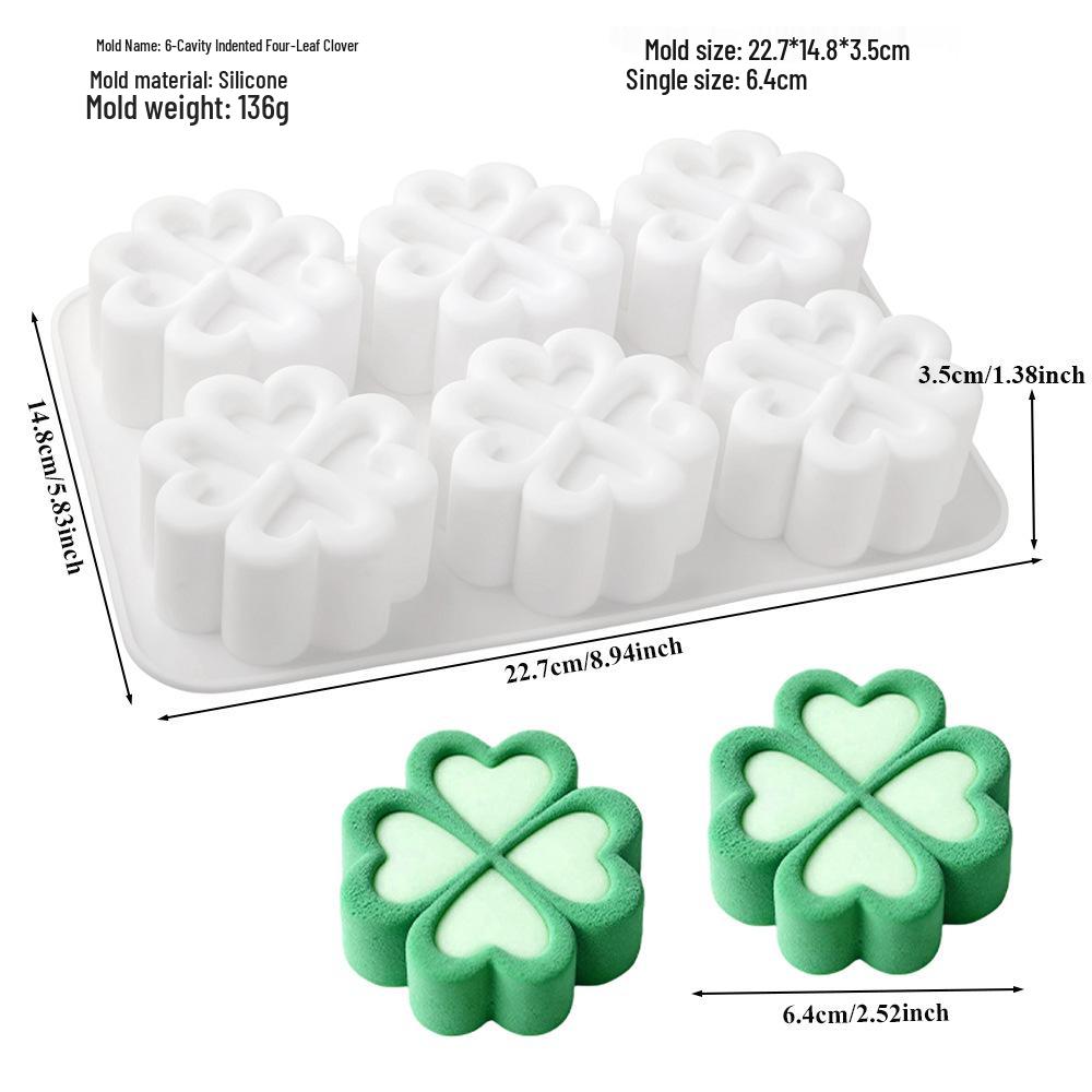 6-Cavity Flower & Heart Silicone Mousse Mold for Chocolate and Cakes