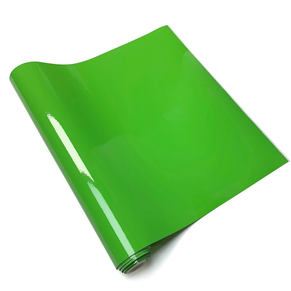 Car Sticker Glossy Green Vinyl Wrap Film Gloss Waterproof Self Adhesive Vinyl Sticker Bubble Free Exterior Parts Car Accessories 10cmx150cm