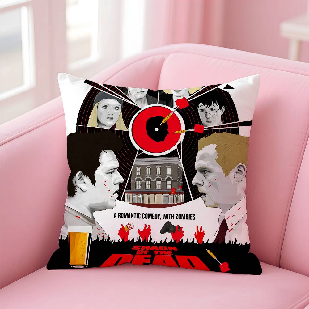 

S-Shaun Of The Dead Pillow Case Pattern Printed Pillowcase For Living Room Sofa Cushion Cover & Bedroom Decor 12x12Inch