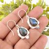 Labradorite Gemstone Earrings 925 Sterling Silver Handmade Jewelry Birthday Gift EE-163-34