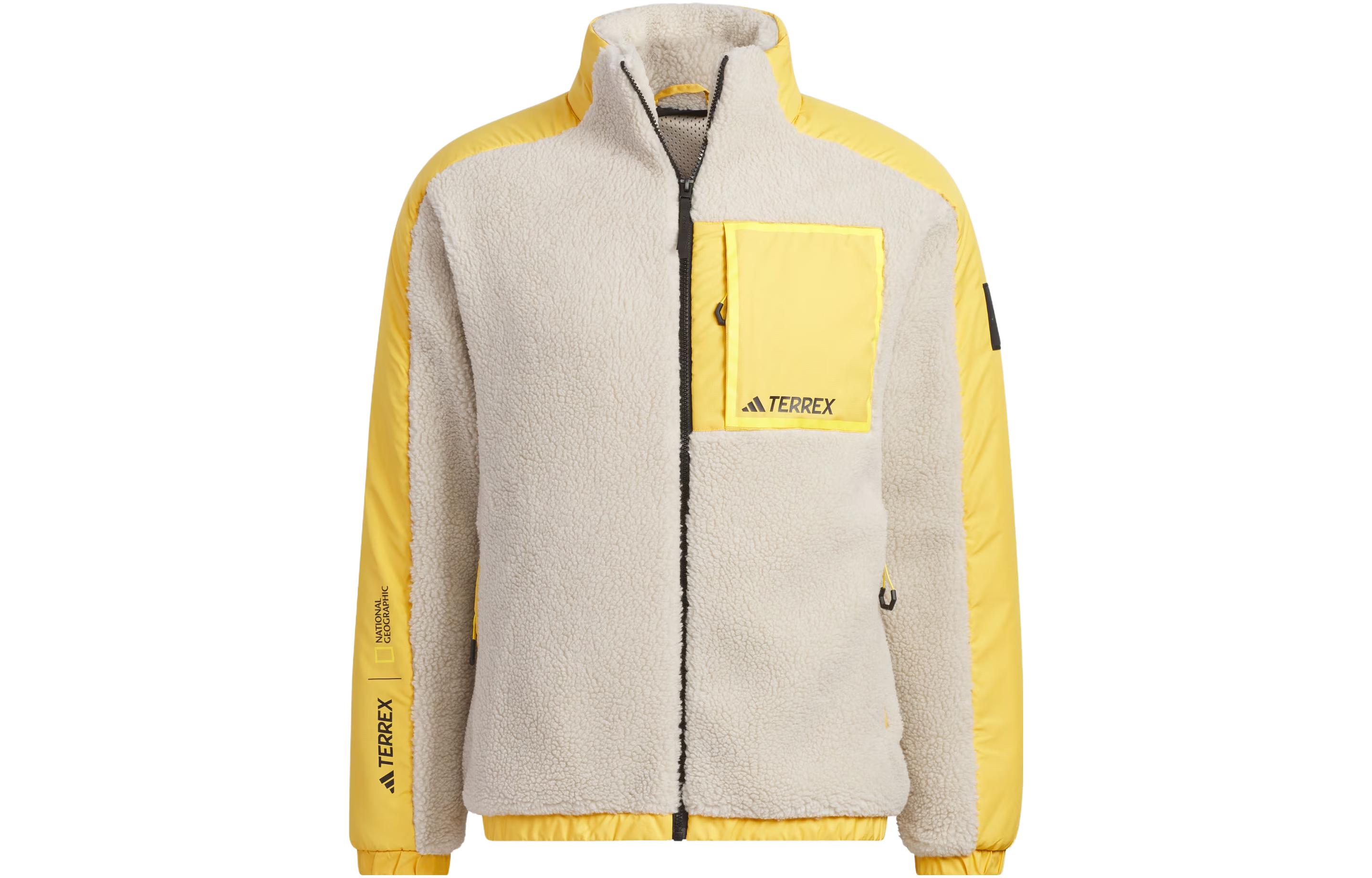 Adidas National Geographic Co branded Section Multicolor Outdoor Thickened And Fleece Lined Retro Sports Jacket Men s IL8985 L