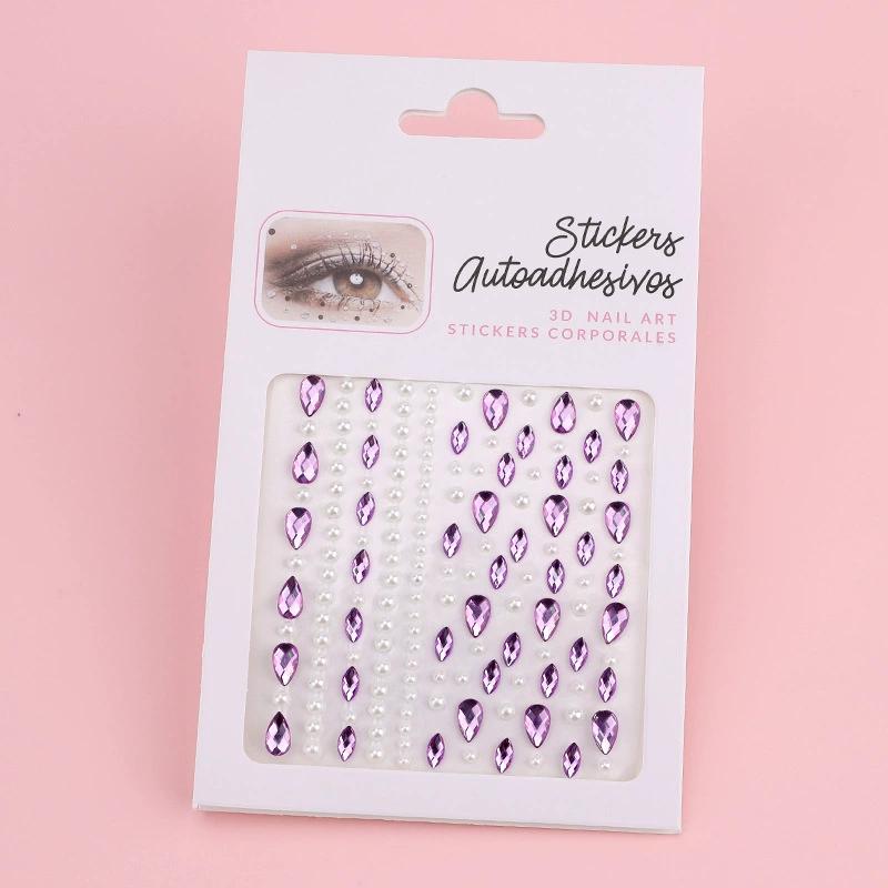 Diamond Eyebrow Tattoo Sticker Glitter Eyeliner Eyebrow Makeup Face Eyes Temporary Tattoo Rock Rhinestone 3D Eyeliner Stickers