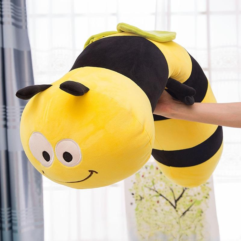 Bee Plush Pillow Toy Long Stuffed Animal Sleep Companion Soft Hugging Girls Kids Gift Cute Cartoon Honeybee Large Cuddle Doll